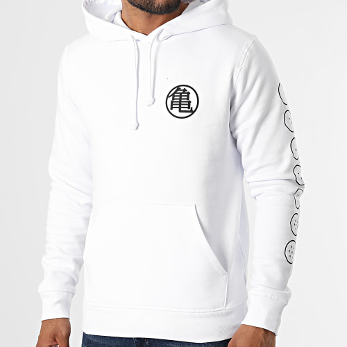 Sweat Capuche Kame Kanji Chest Blanc Noir