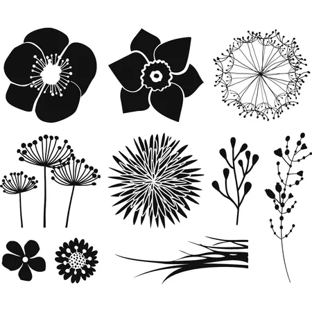 Heyda 204888690 Stempel-Set „Blumen“