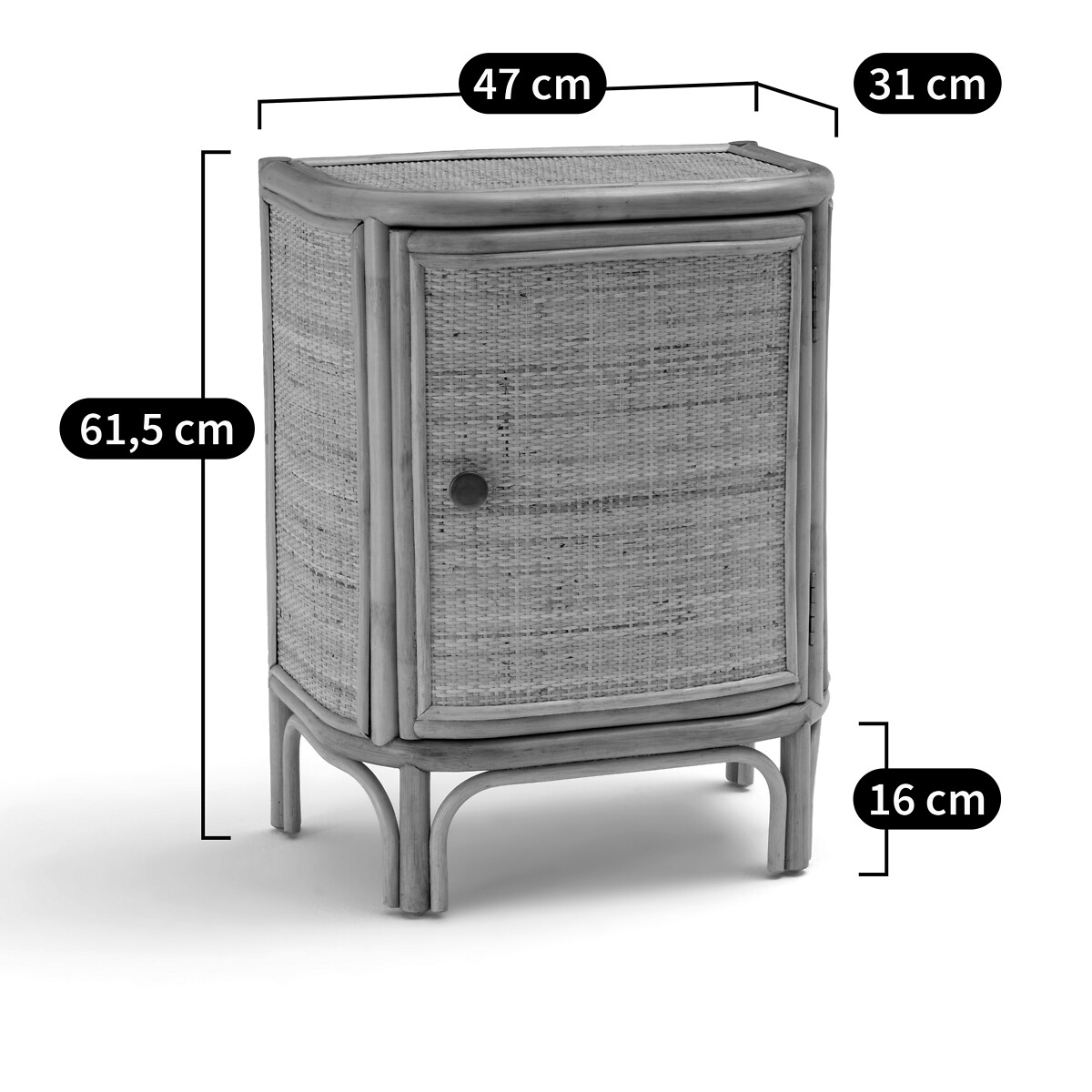 LA REDOUTE INTERIEURS<br>Mesa de cabeceira, porta à direita, Ladara