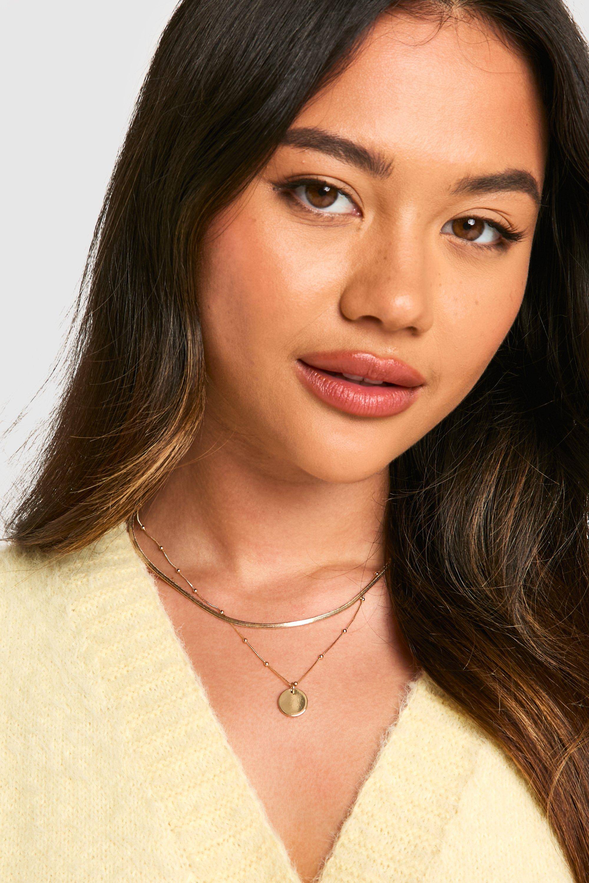 boohoo Collier Pendentif Délicat En Or À Chaînes Superposées