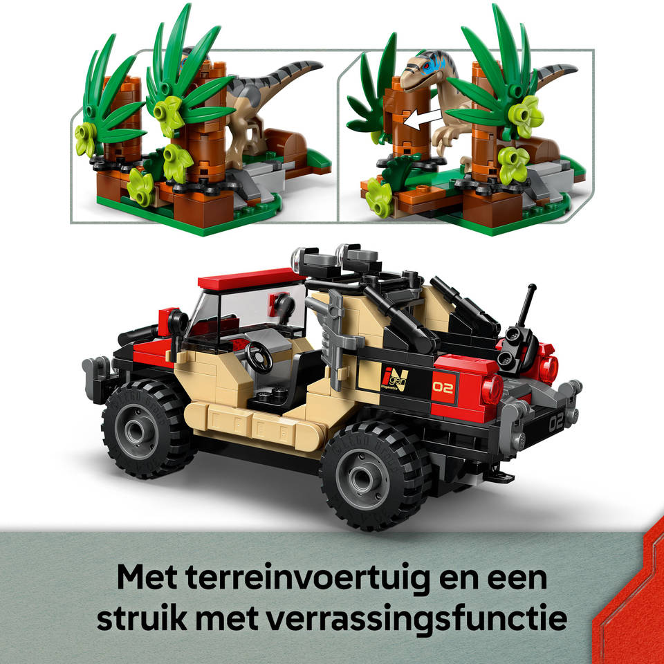 LEGO Jurassic World offroad raptorontsnapping 76972