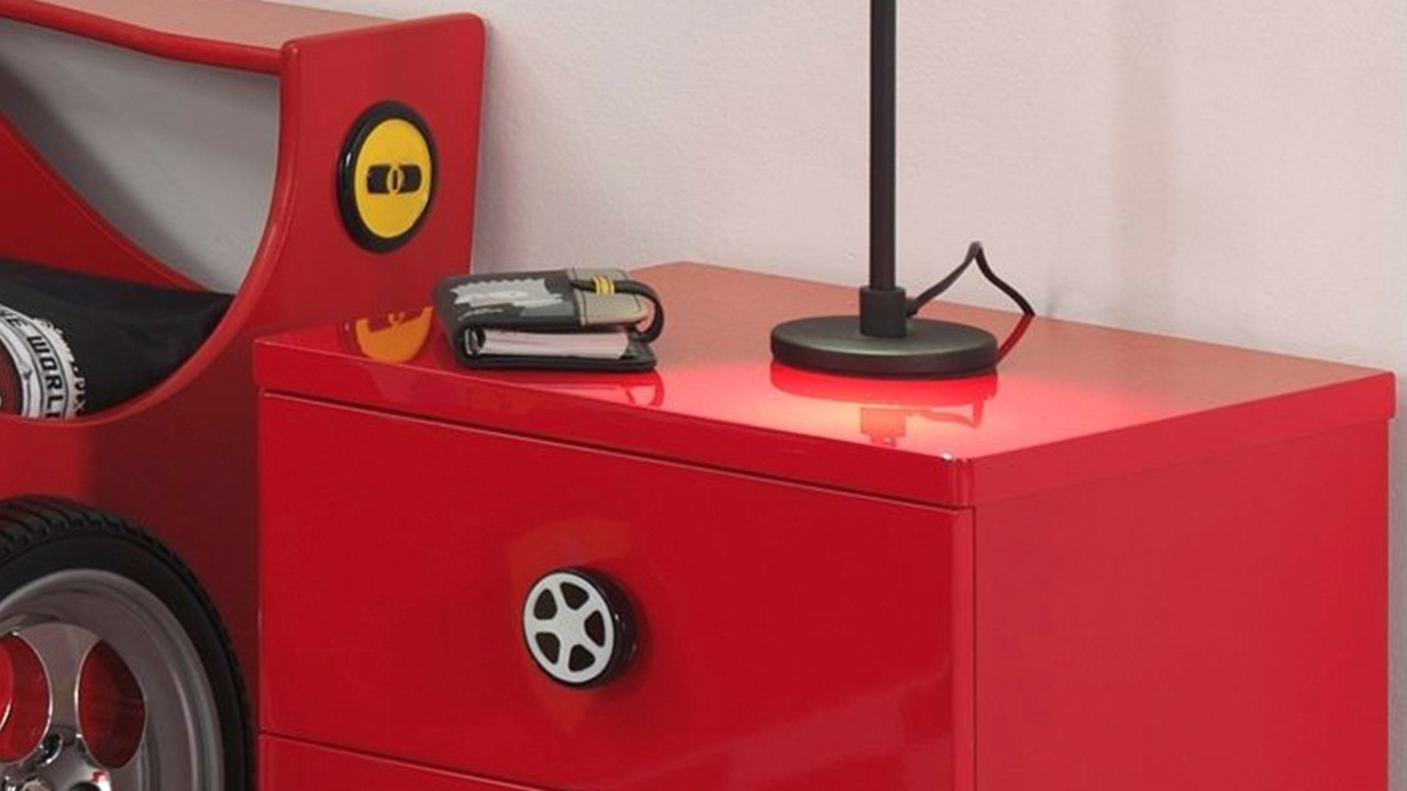 Nachtkast Monza met 2 laden rood