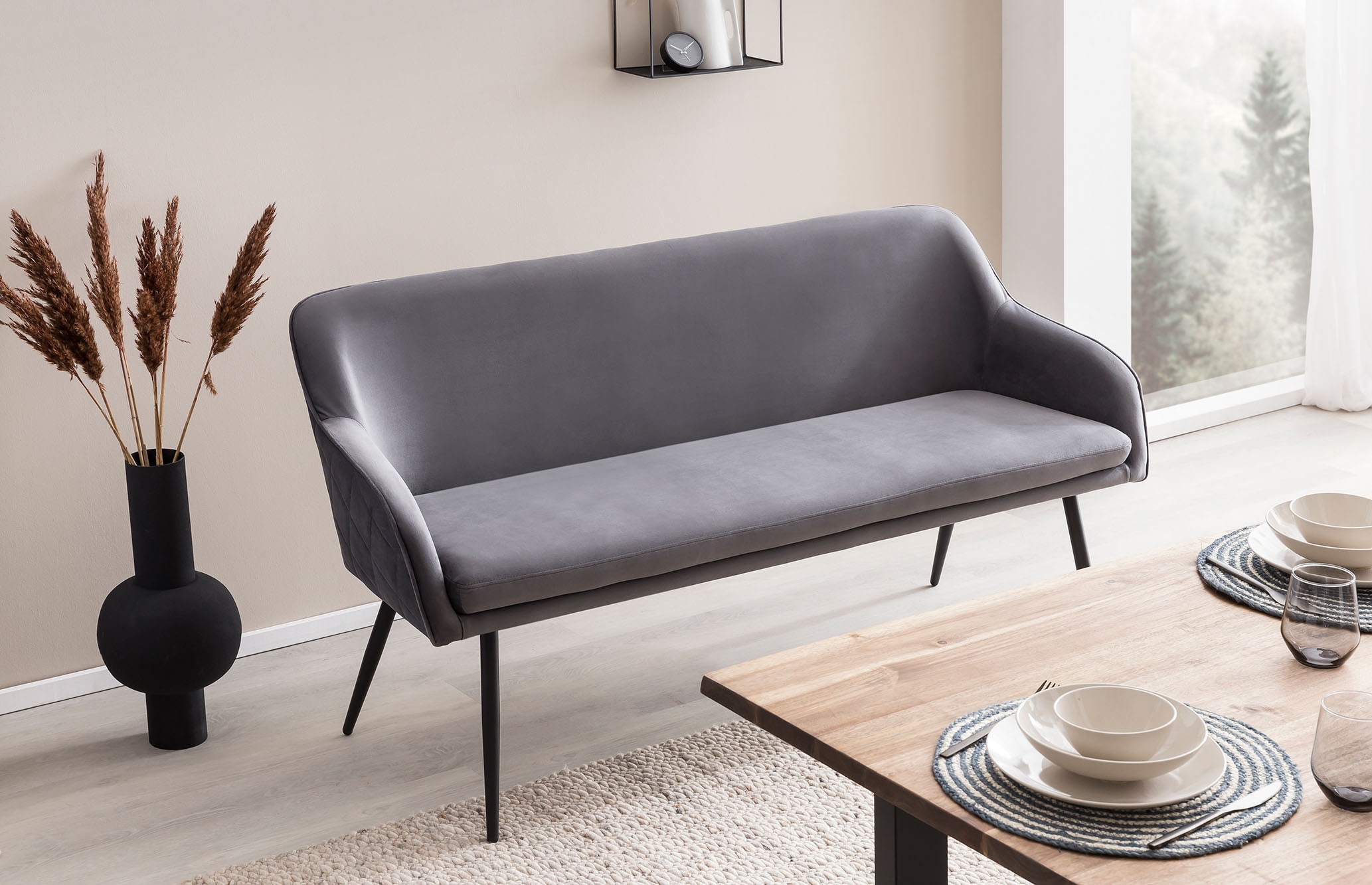 SalesFever Eckbankgruppe »Eckbankgruppe im Landhausstil« Set, 6 Stk. tlg. Rückenfläche mit aufwändiger Rautensteppung