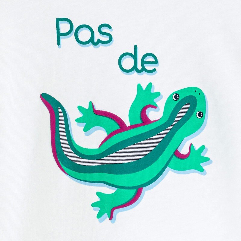 T-shirt lézard blanc bébé garçon Blanc
