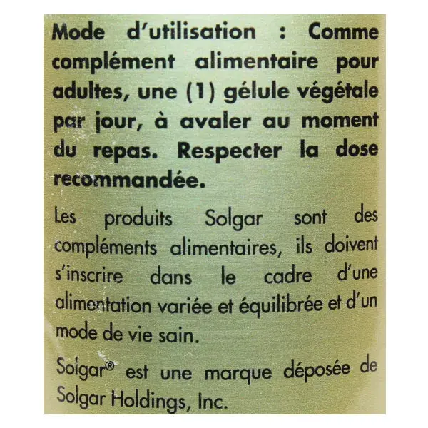 Ácido Alfa Lipóico Solgar 200mg 50 Cápsulas Vegetais
