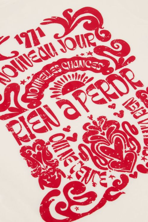 Wit T-shirt met rode print