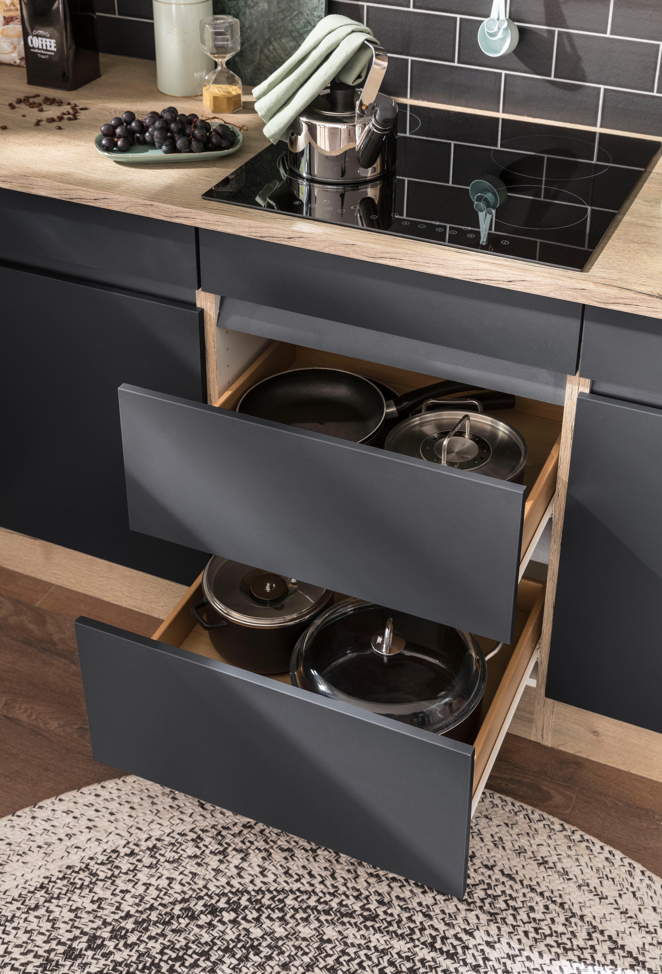 OPTIFIT Winkelküche »Roth« Stellmasse 300x175 cm, wahlweise mit E-Geräten, mit Apothekerschrank