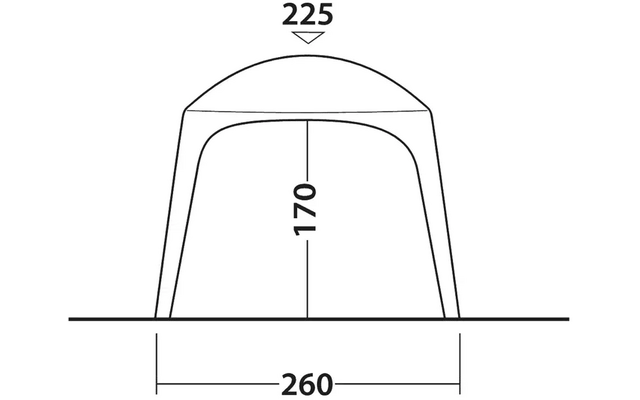 Outwell Dakota Schelter M Wind und Sonnenschutz 2,6 x 2,6 Meter
