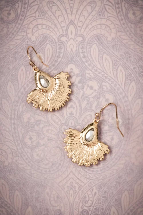 Lovely Kristallen waaierdruppeloorbellen in goud en groen
