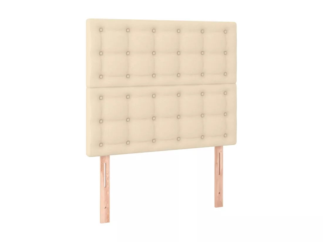 Sommier tapissier avec matelas et LED Crème 90x190 cm Tissu