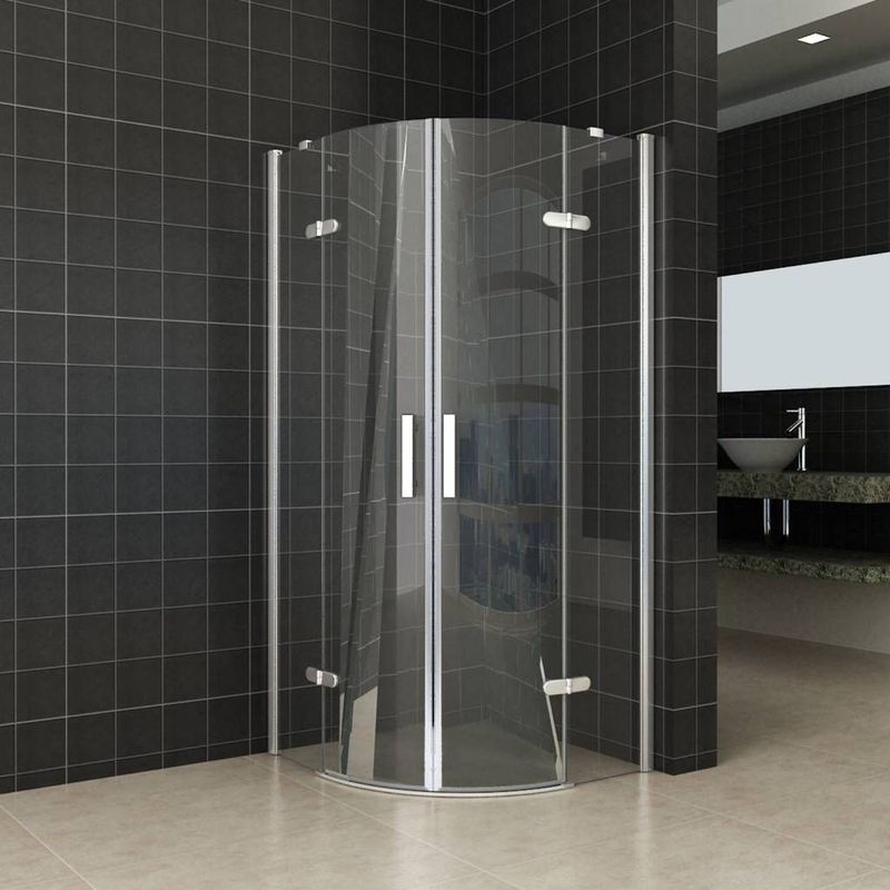 Douchecabine - Kwartronde - 90x90x200 cm - 8 mm - Anti Kalk Nano Glas