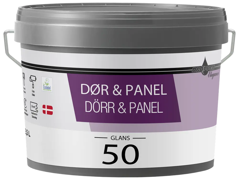 Dør og panel Glans 50 hvid - 2,5 liter