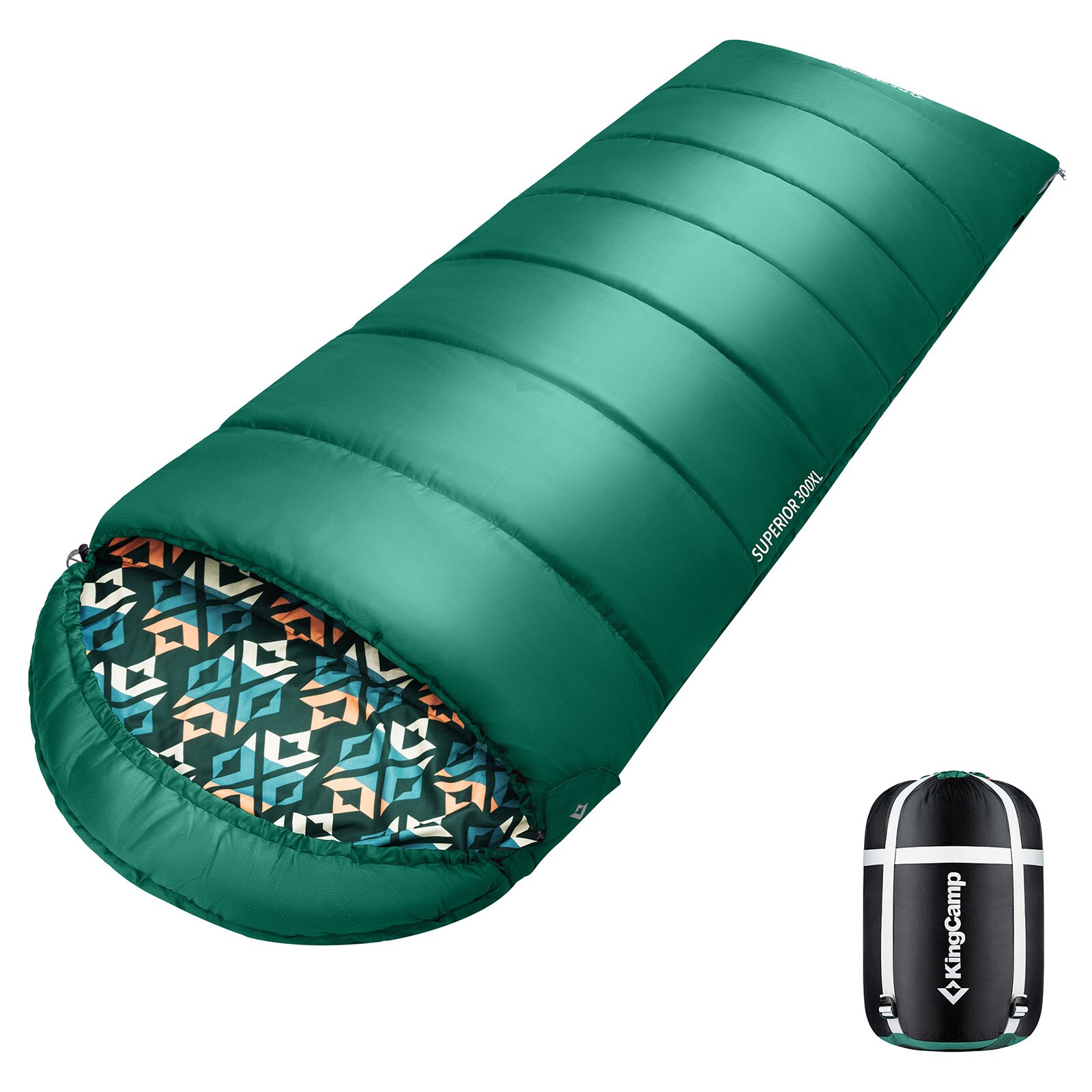 KINGCAMP Mumienschlafsack Superior 300XL 3 Jahreszeiten Schlafsack XL Lang -13°C Variante: L