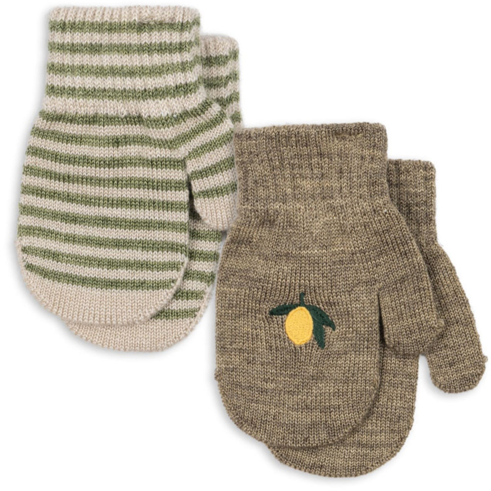Køb Konges Sløjd Lemon/Stripe 2 Pak Filla Vanter