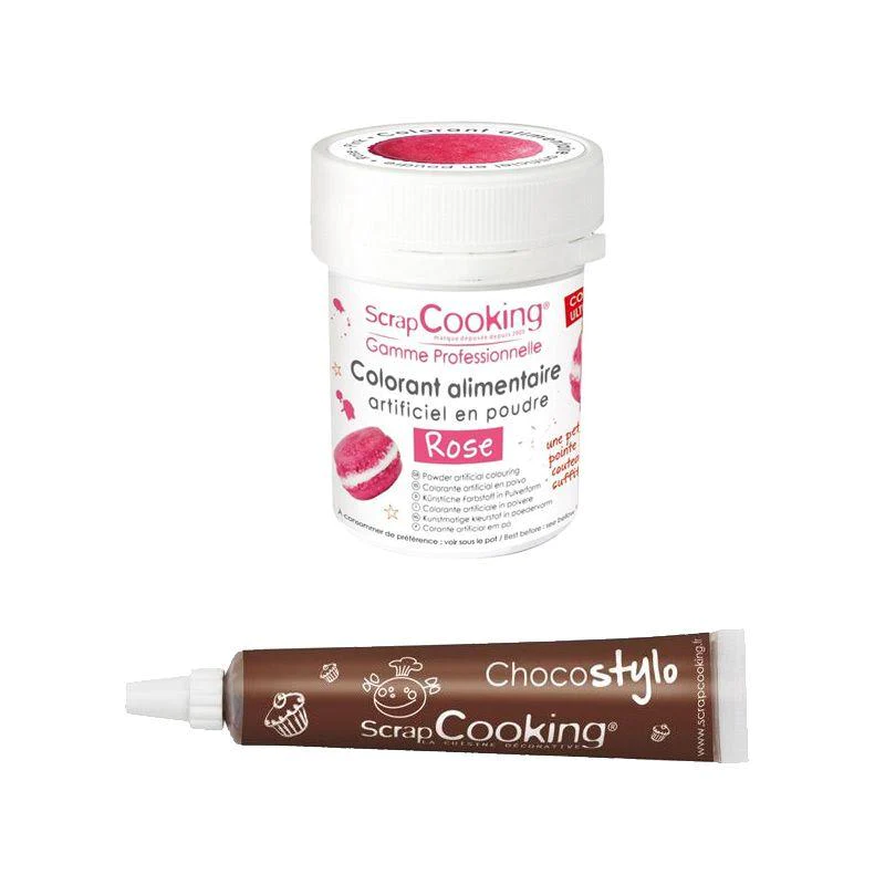 Stylo chocolat + Colorant alimentaire Rose Scrapcooking