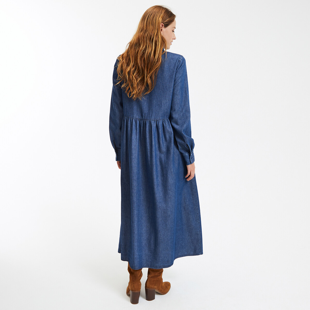 COLEÇÃO LA REDOUTE<br>Vestido longo em jeans, mangas compridas