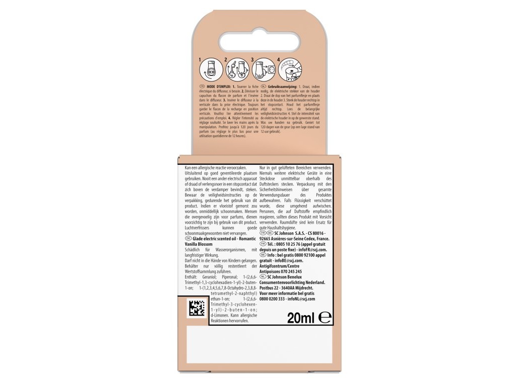 AMBIENTADOR ELÉCTRICO RECARGA GLADE VANILLA 3X20ML