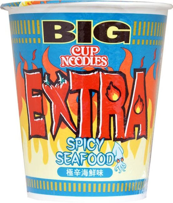 Nissin Big Cup Instant Noedels Extra Pittige Zeevruchten Smaak 100g