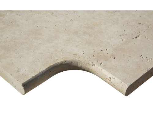 FLAIRSTONE Zwembadrand Roma hoekstuk 90° beige afgerond binnen 48x35 / 48x35 x 3 cm