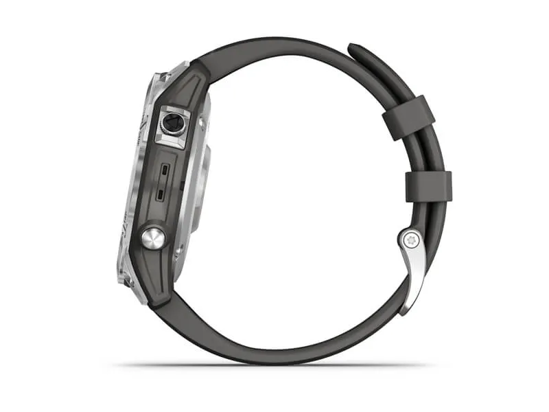 Garmin fenix 7 - 47 mm - sølv - sportsur med bånd - silikone - grafit - håndledsstørrelse: 125-208 mm - display 1.3