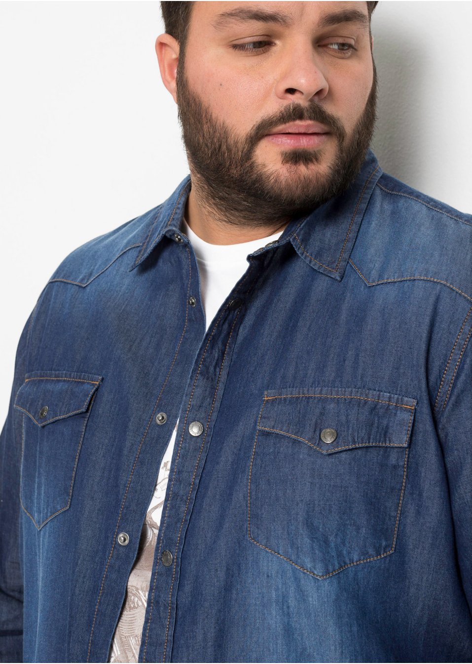 Chemise en jean Slim Fit, manches longues