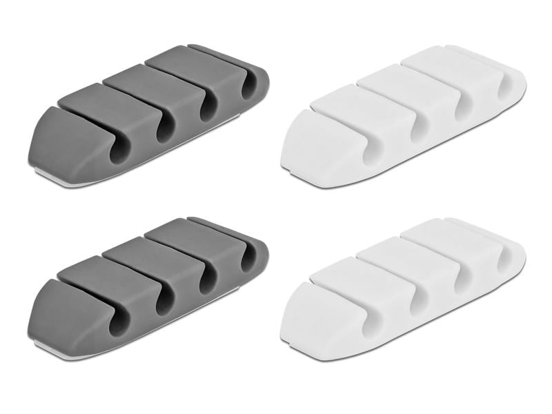 Delock Kabelhalter trapezförmig Set, mit 4 Durchführungen 4 Delock Kabelhalter mit 4 Durchführungen trapezförmig Set 4 Stück