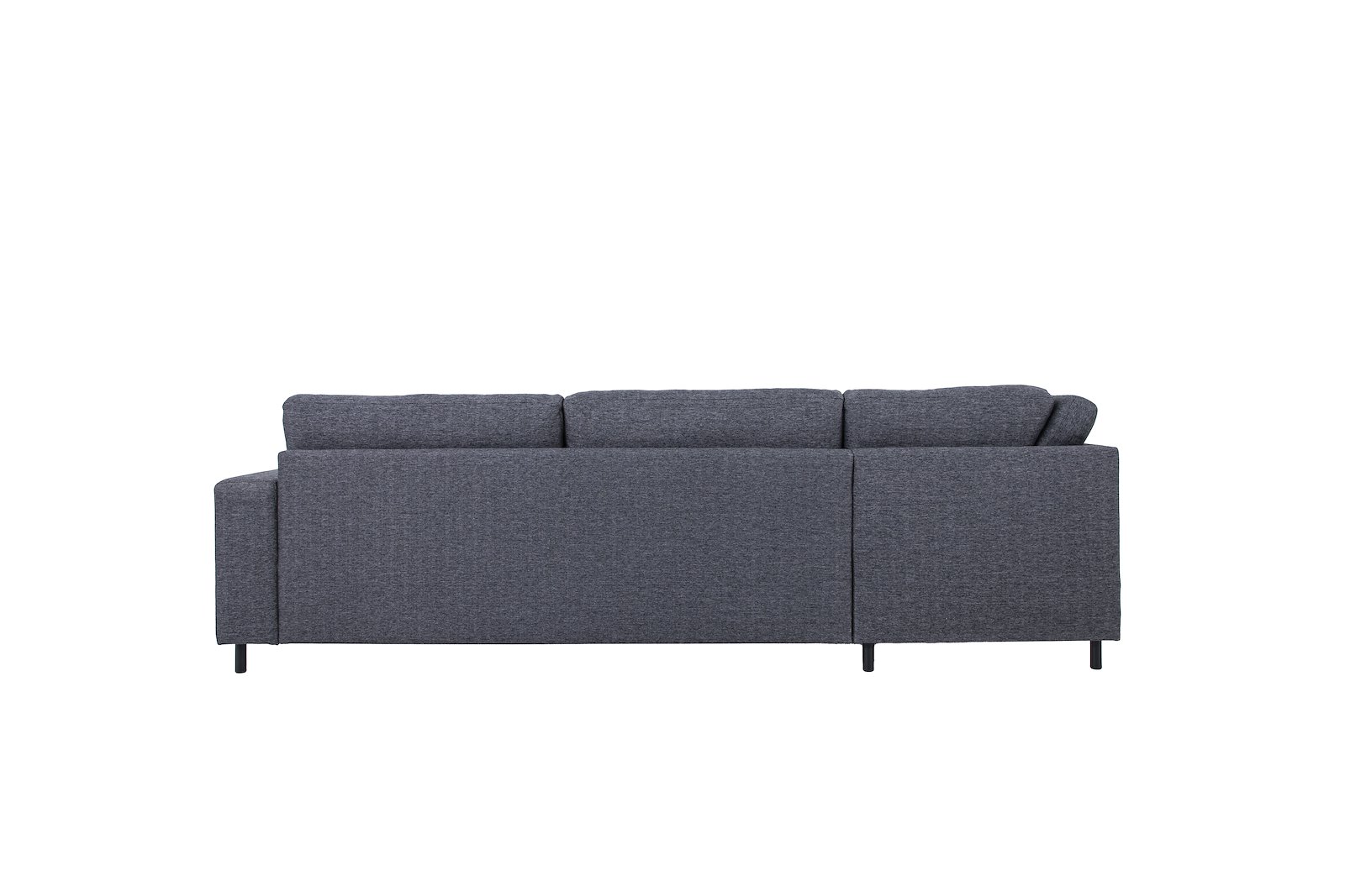Copenhagen hjørnesofa Duo puter. Tekstil Hygge 97 Antrasitt med sorte ben. Vendbar