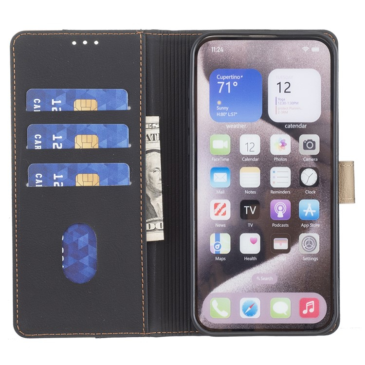 Samsung Galaxy S25  Plus Leder Tasche Flip Cover (RFID Schutz) - Schwarz / Beige