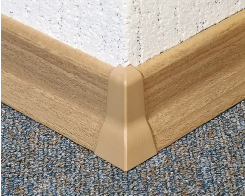 Geschuimde buitenhoekstukken voor plint, 48 mm, zilvergrijs