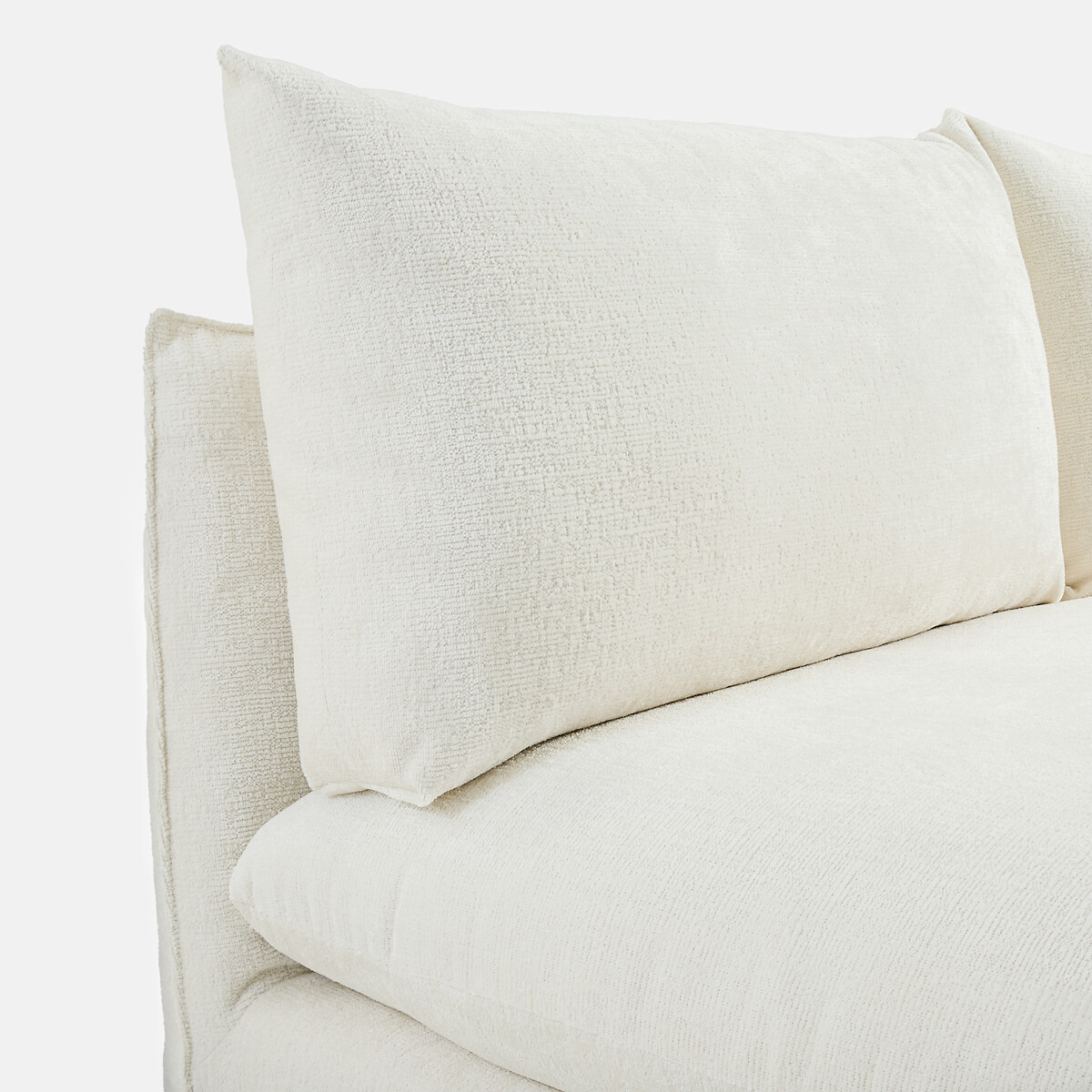 LA REDOUTE INTERIEURS<br>Sofá modular de 2 lugares. Veludo Malo texturizado
