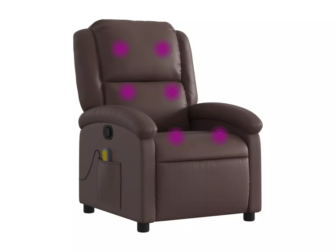 Fauteuil de massage inclinable Marron Similicuir