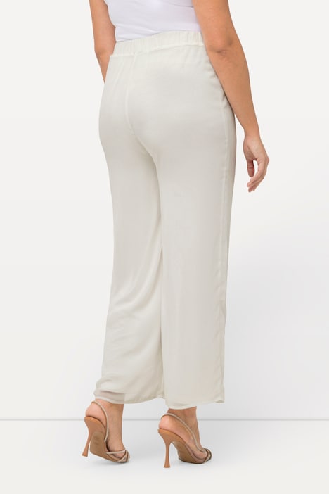 Chiffonhose, doppellagig, weites Bein, Elastikbund