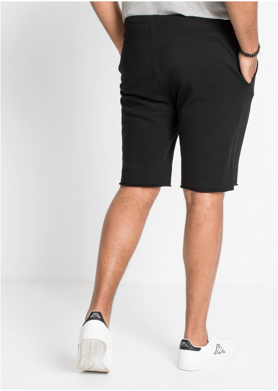 Bermuda sweat avec bordures à cru, Regular Fit