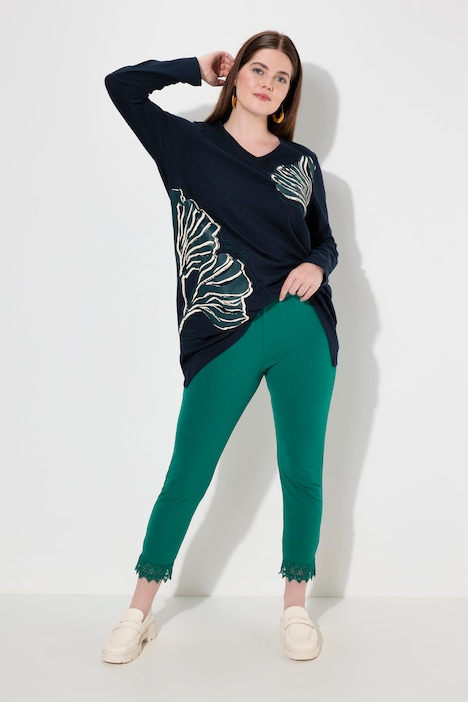 7/8-Leggings, Saumspitze, Biobaumwolle