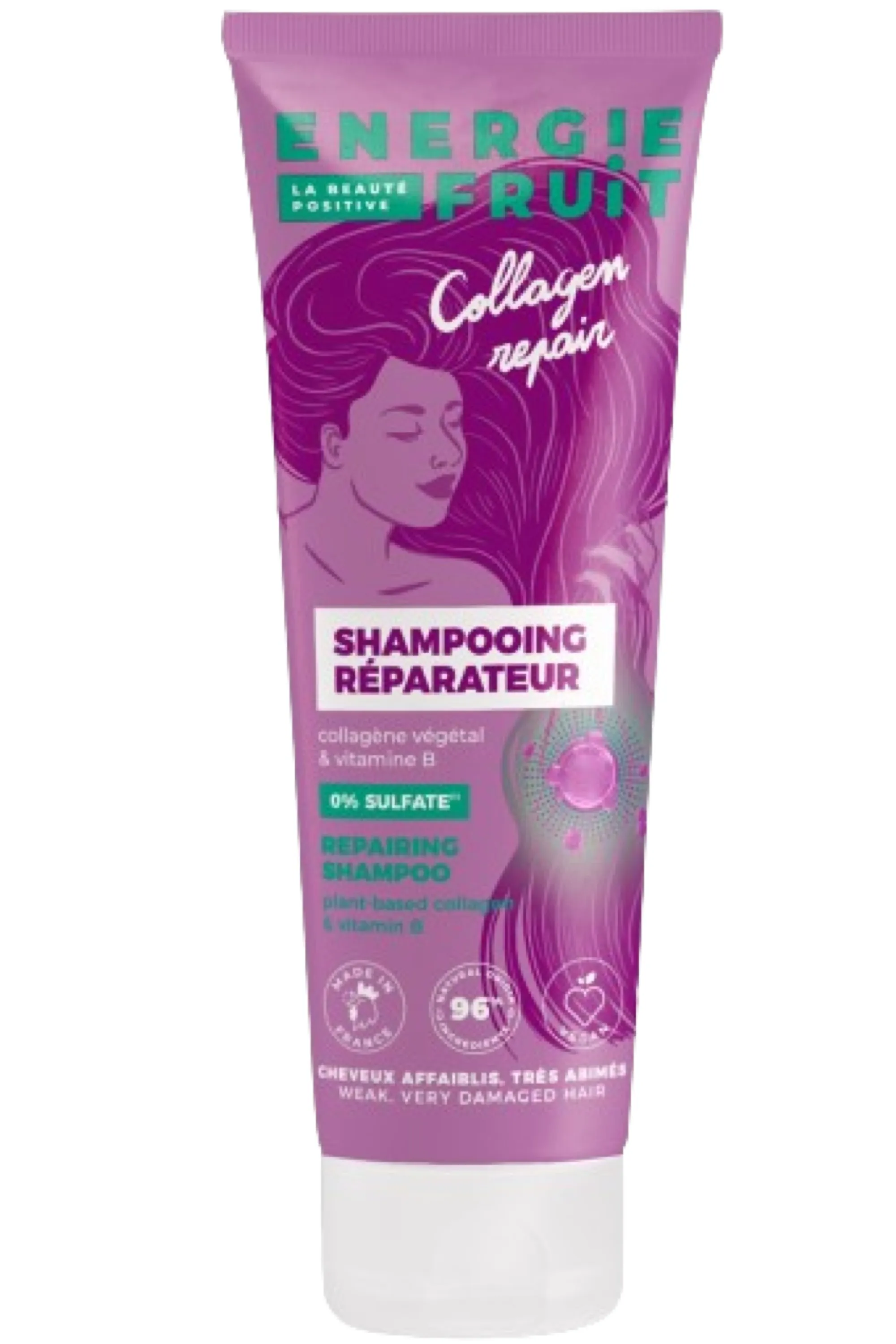 Energie Fruit Shampoing réparateur pour cheveux très abimés au collagène et vitamine B