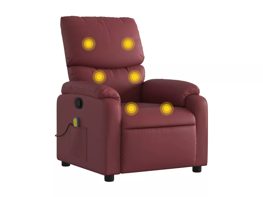 Fauteuil de massage inclinable Rouge bordeaux Similicuir