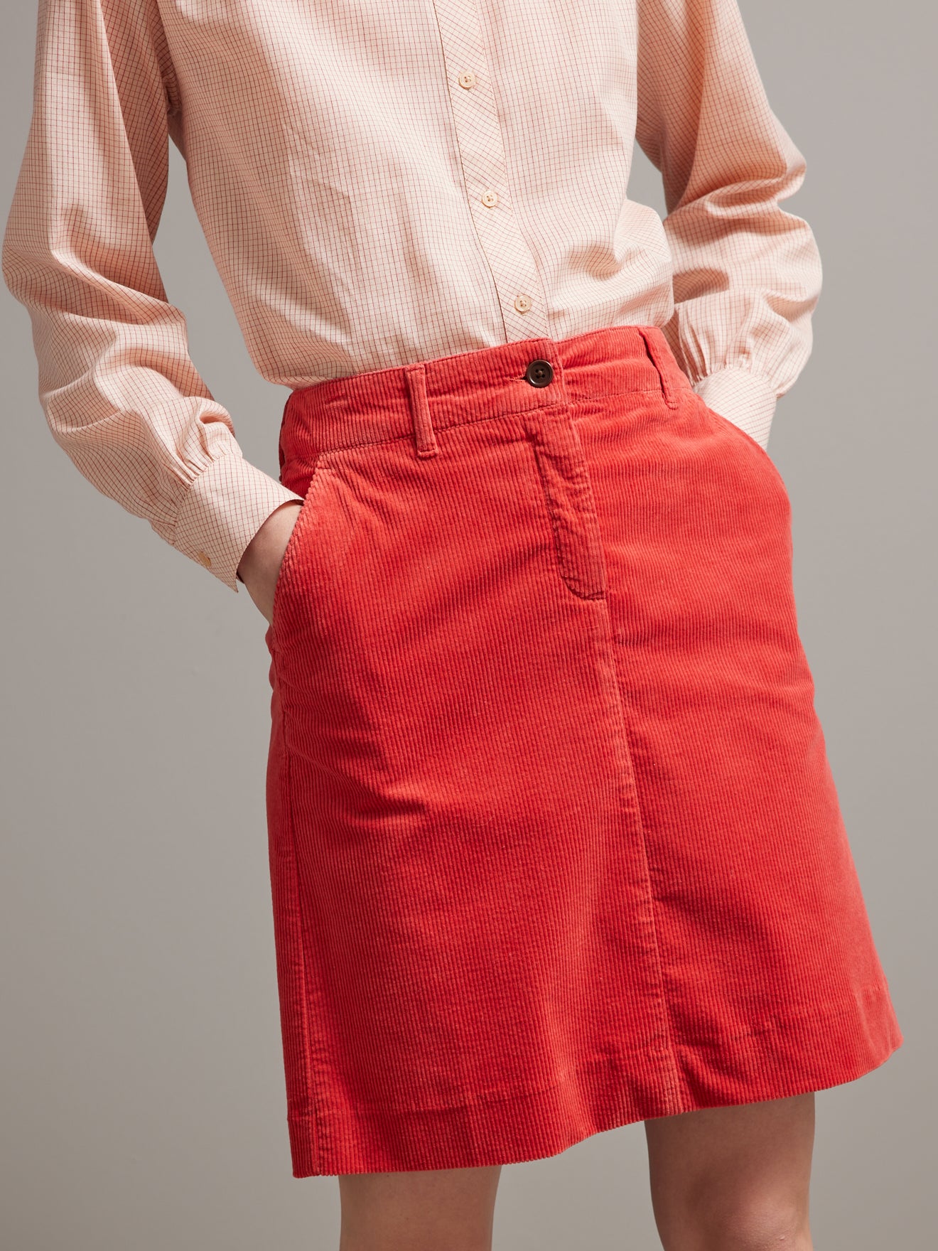 Jupe courte velours côtelé femme