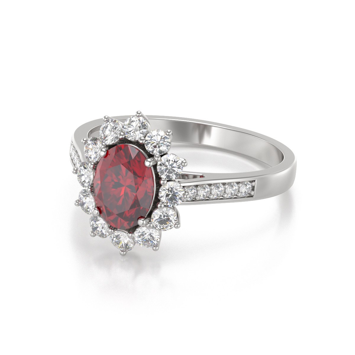 Bague ADEN Rubis et diamants sur Argent 925 2.92grs
