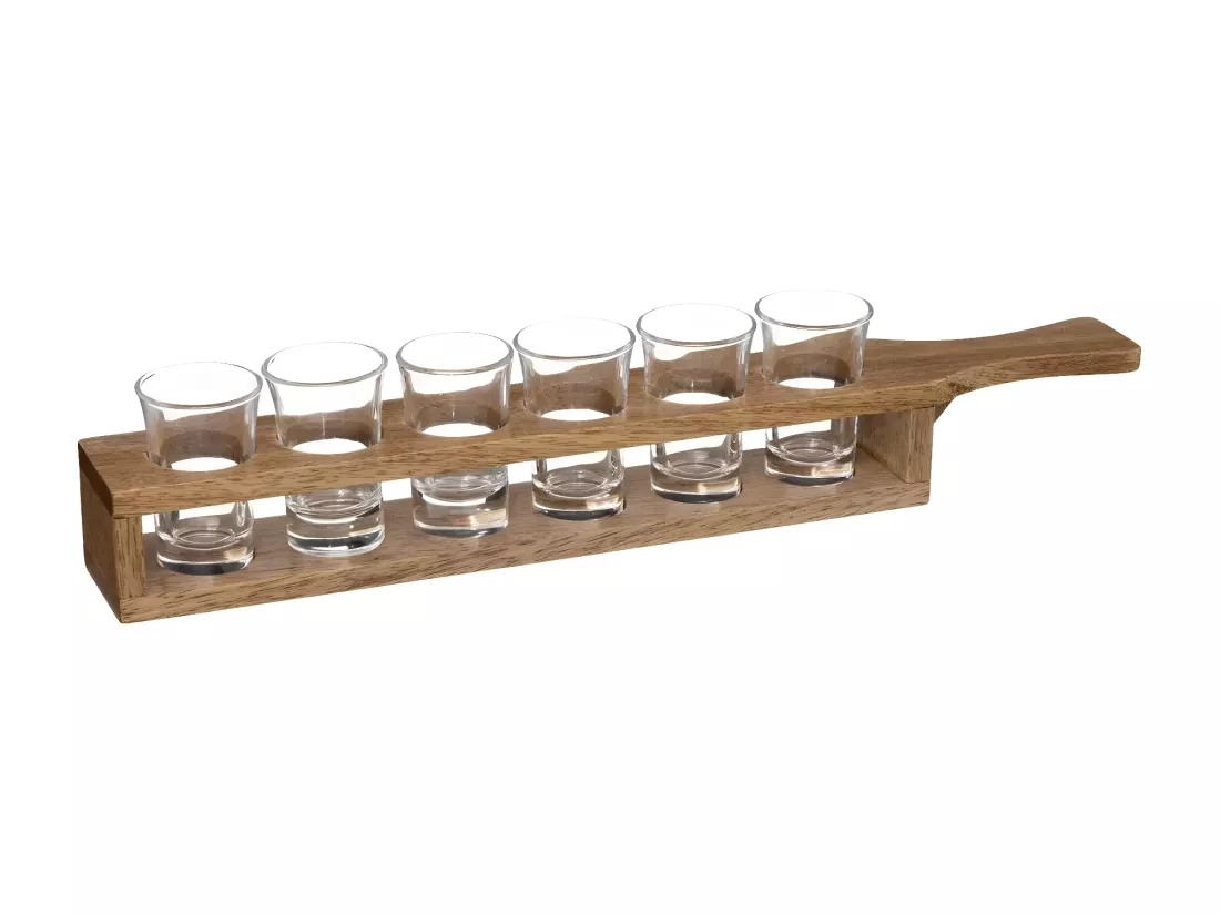 Lot de 6 Verres à Shooter & Rack 