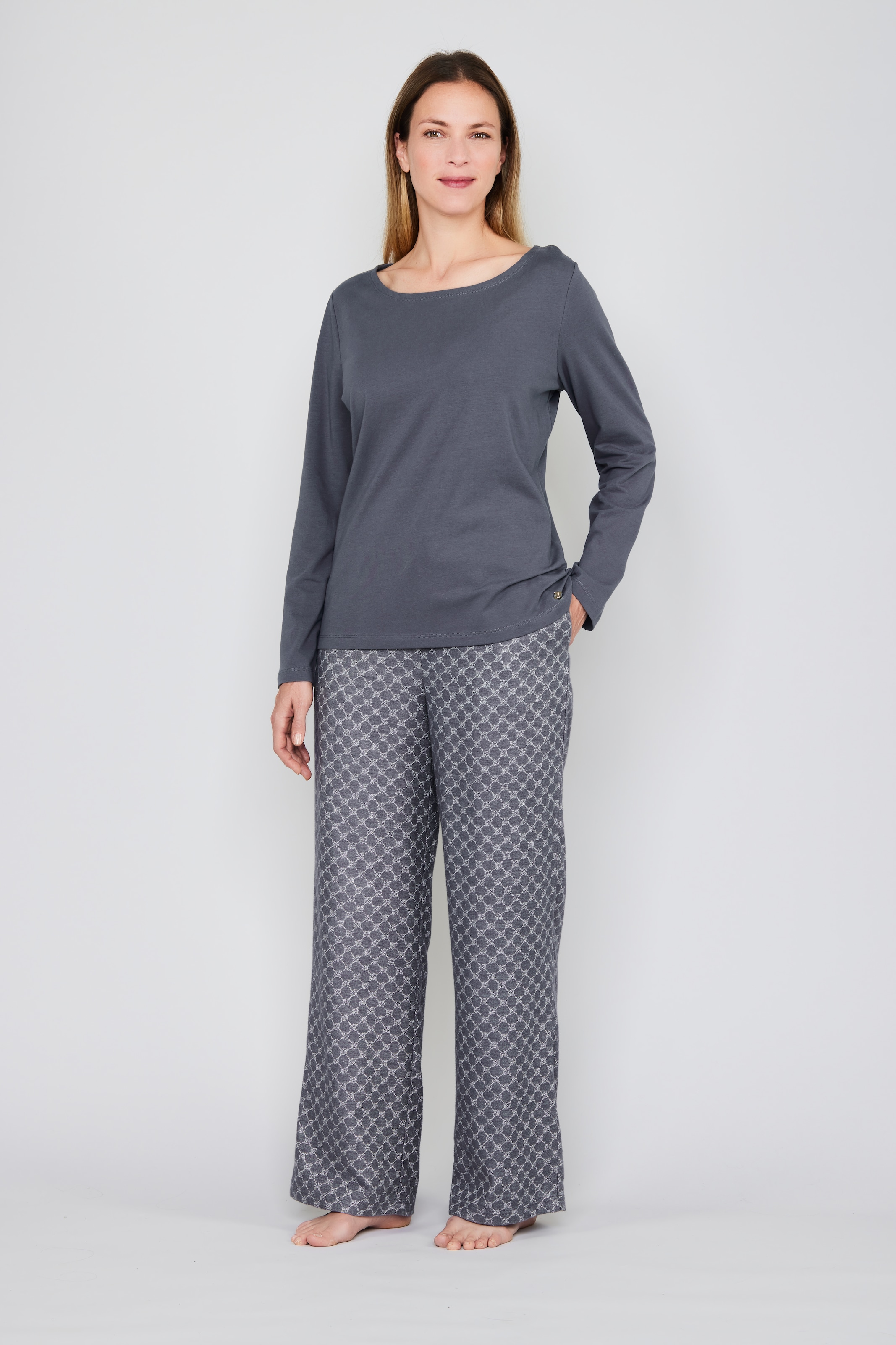 JOOP! Pyjamahose »Relax«  Baumwoll-Viskose-Mix, Cornflower-Allover-Muster, Taschen