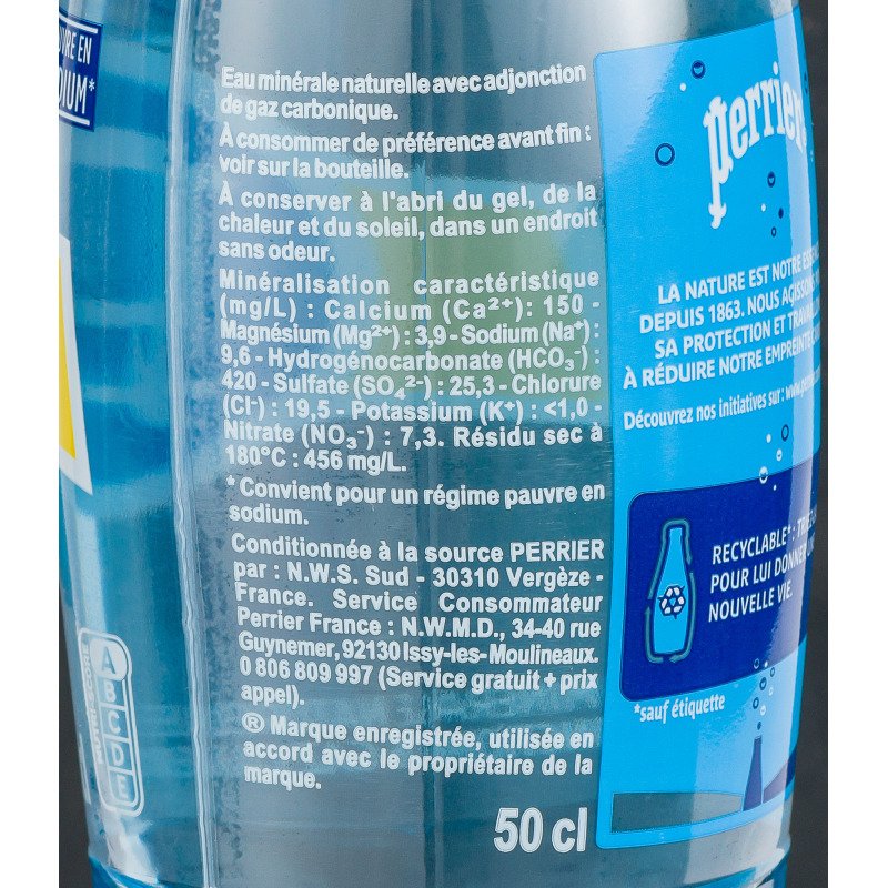 Eau gazeuse Perrier fines bulles 50 cl - 24 bouteilles