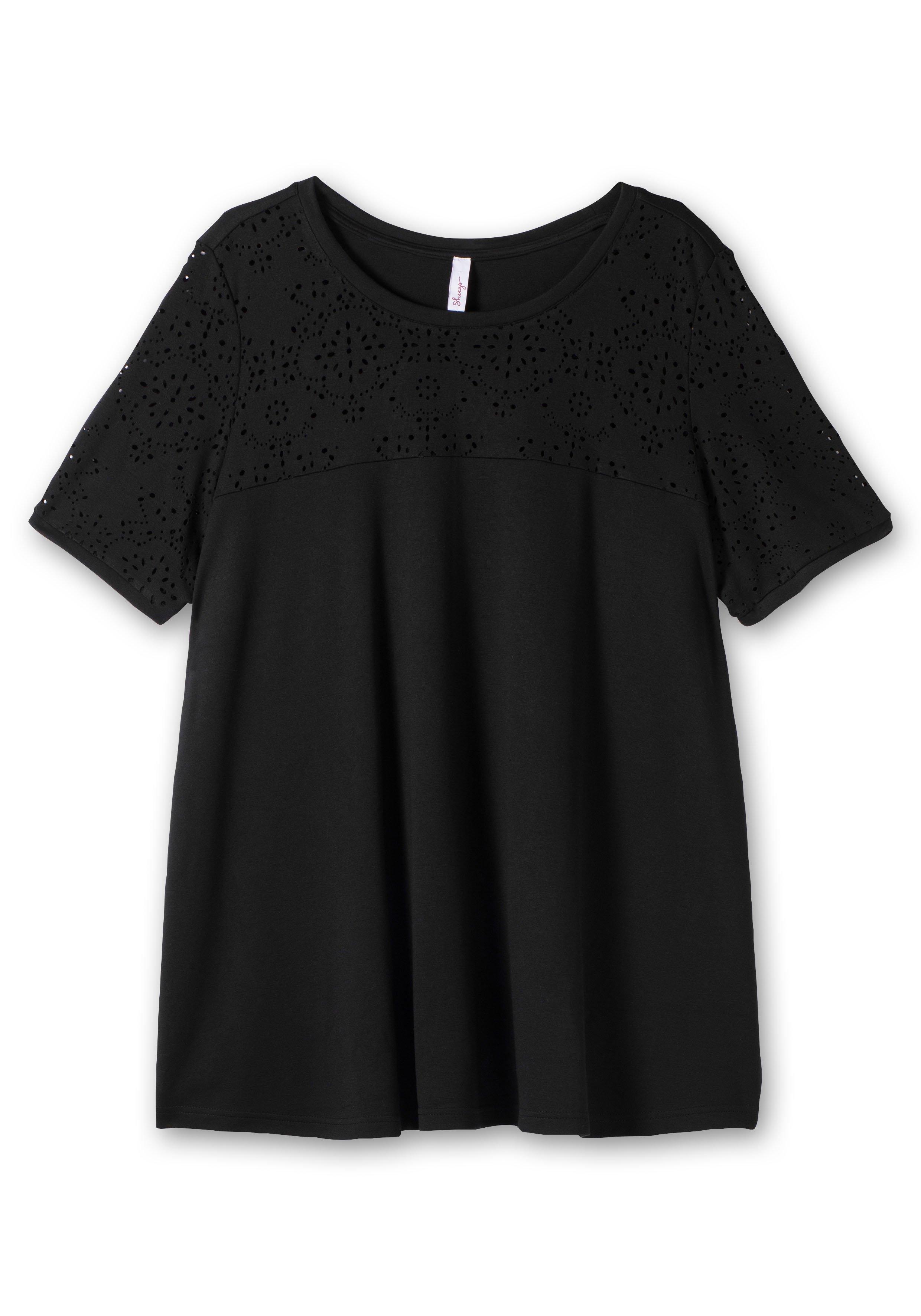 Shirt mit Lasercut-Muster, in A-Linie