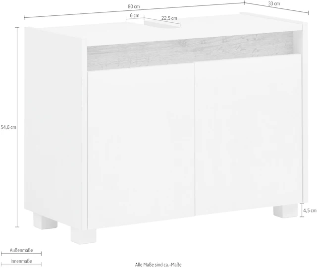 Schildmeyer Waschbeckenunterschrank »Cosmo in verschiedenen Farben« Breite 80 cm
