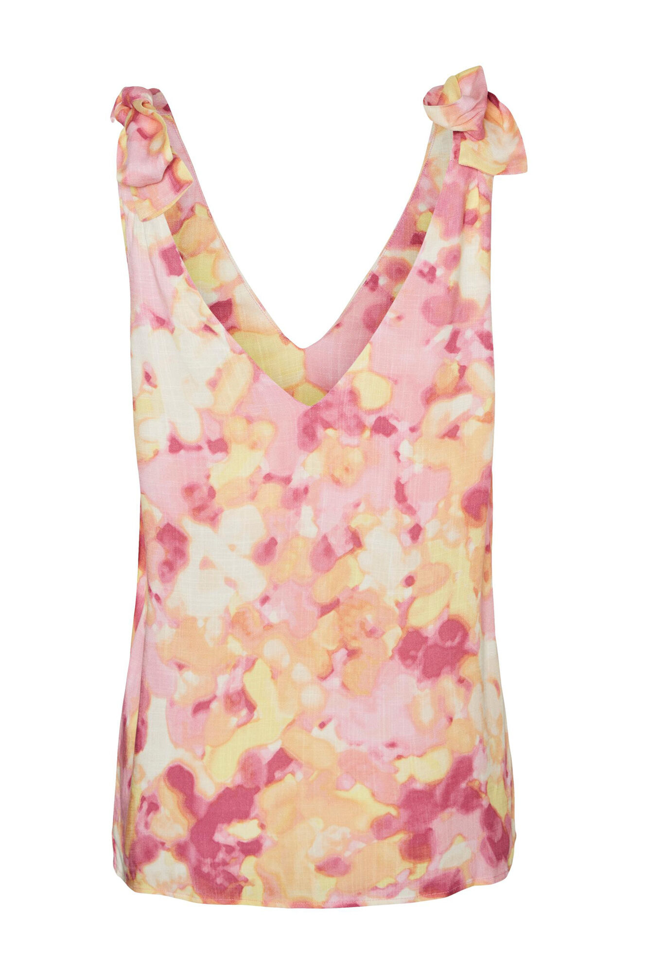Blusa com decote em V, frente e costas - Laranja
