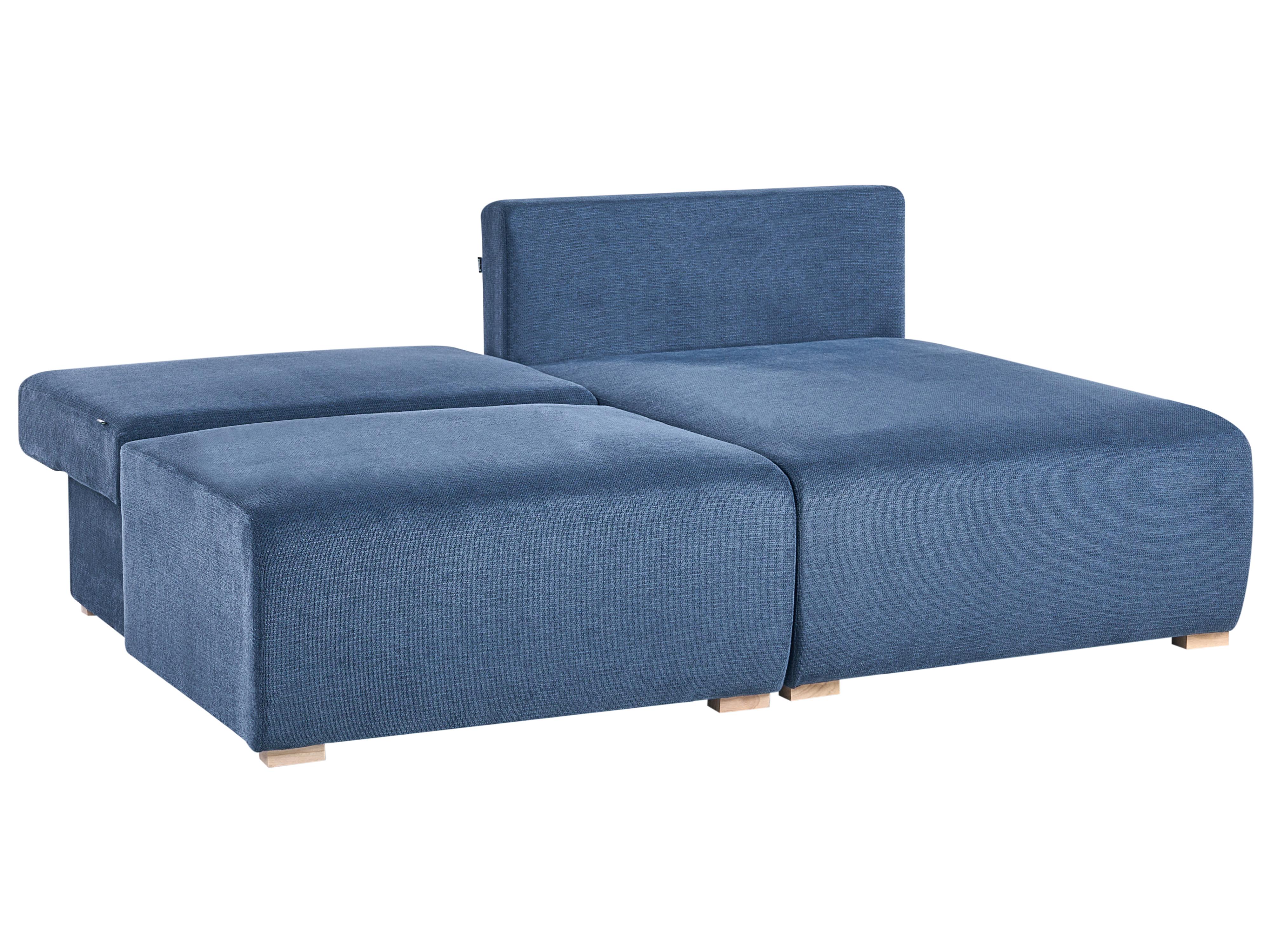 Modulaire hoekbank NERBO Stof Blauw linkszijdig