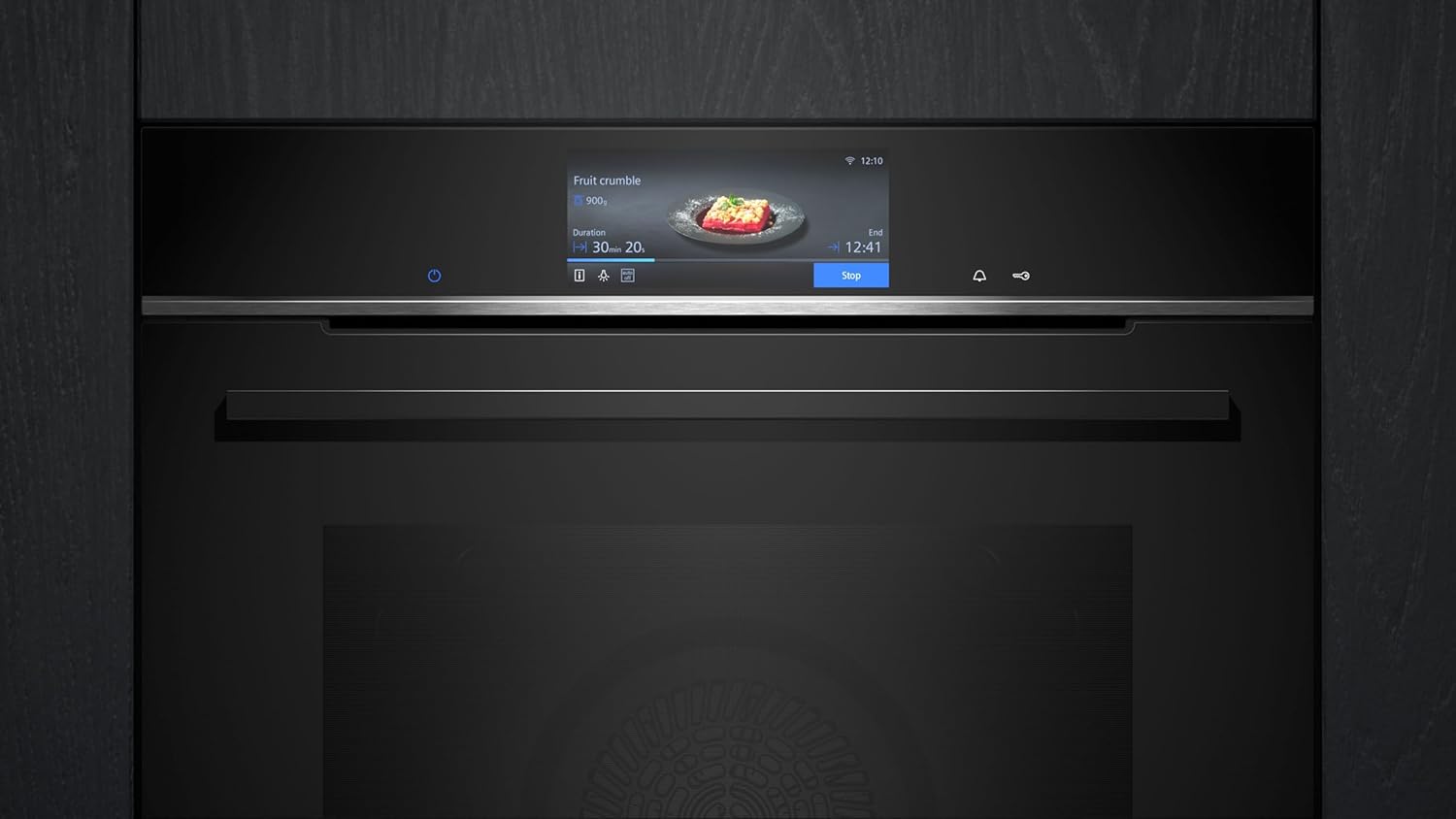 Siemens HB778G3B1, iQ700 Smarter Einbau-Backofen, 60 x 60 cm, Made in Germany, Pyrolyse & Hydrolyse Selbstreinigung, Bratenthermometer, Air Fry, Farbiger Touchscreen, 4D Heißluft, Schwarz