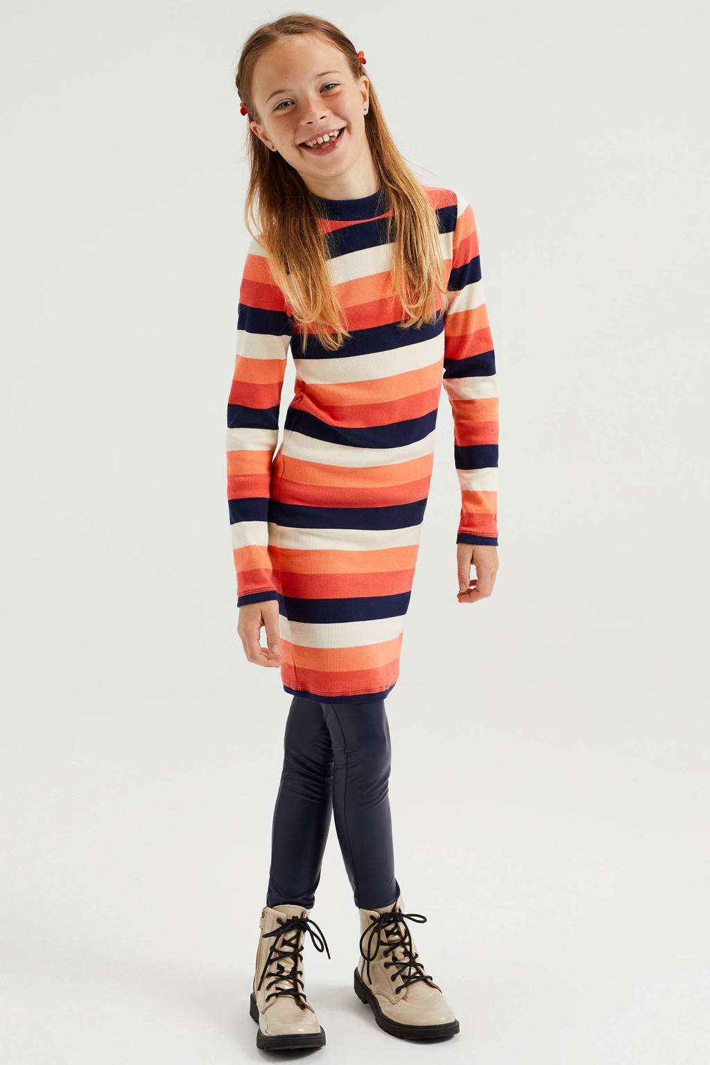 WE Fashion imitatieleren skinny broek donkerblauw