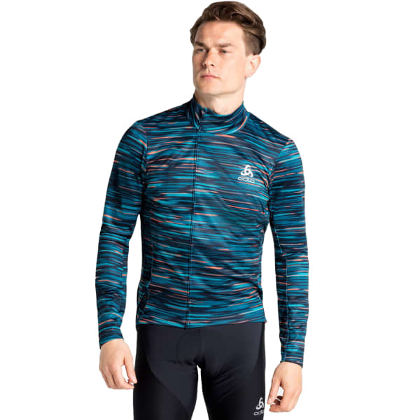 Maillot vélo ODLO ZEROWEIGHT CERAMIWARM MID LAYER FULL ZIP DEEP DIVE