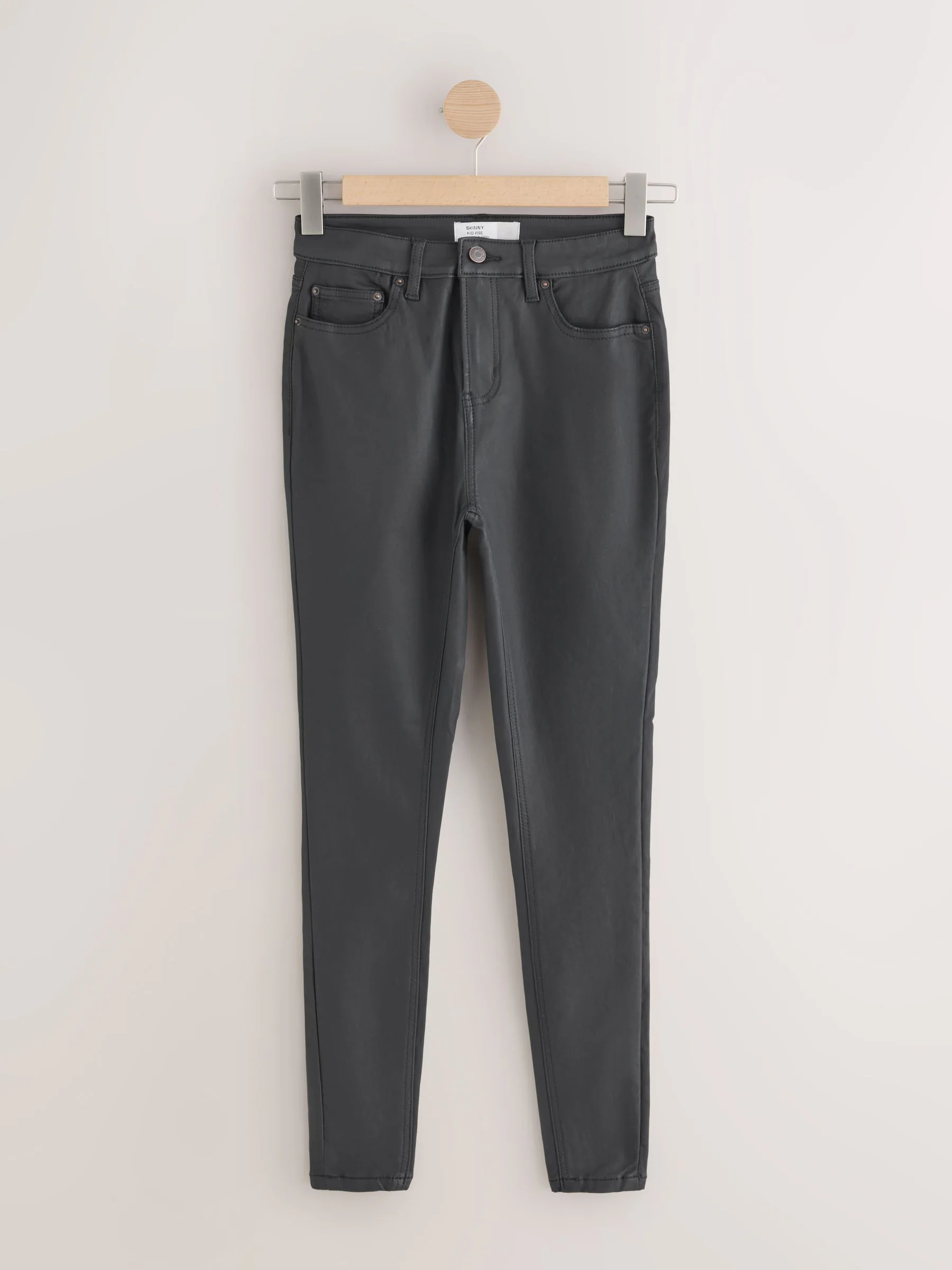 Zwart - Gecoate denim skinny jeans