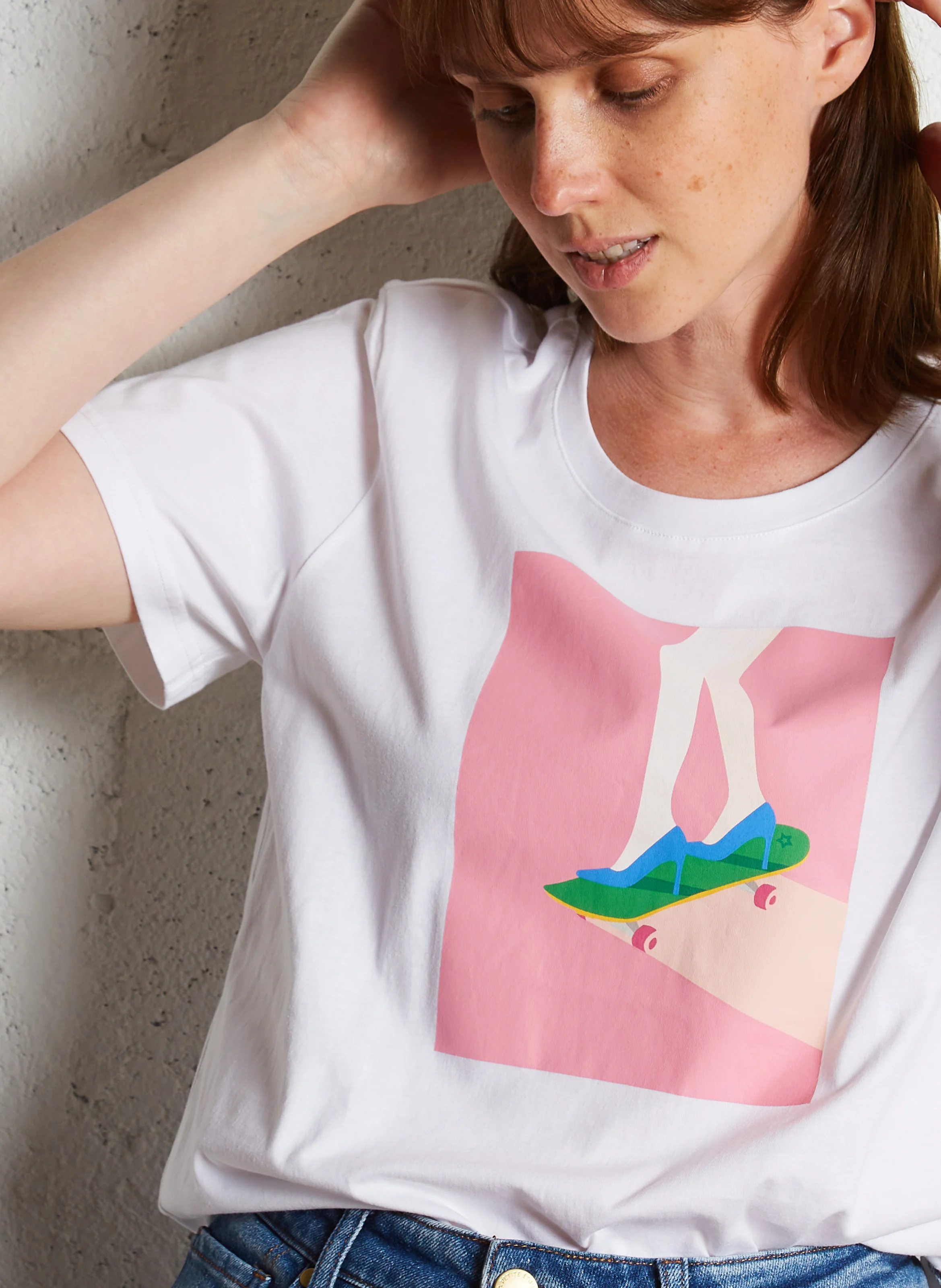 TESS - Tee-shirt sérigraphié en coton| Blanc